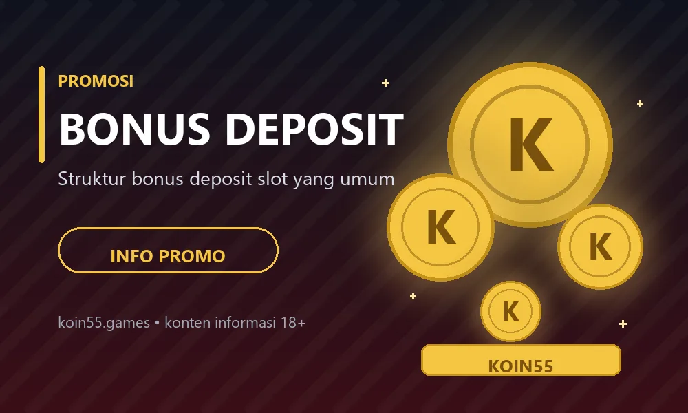 Ilustrasi merek Koin55 bertema bonus deposit slot